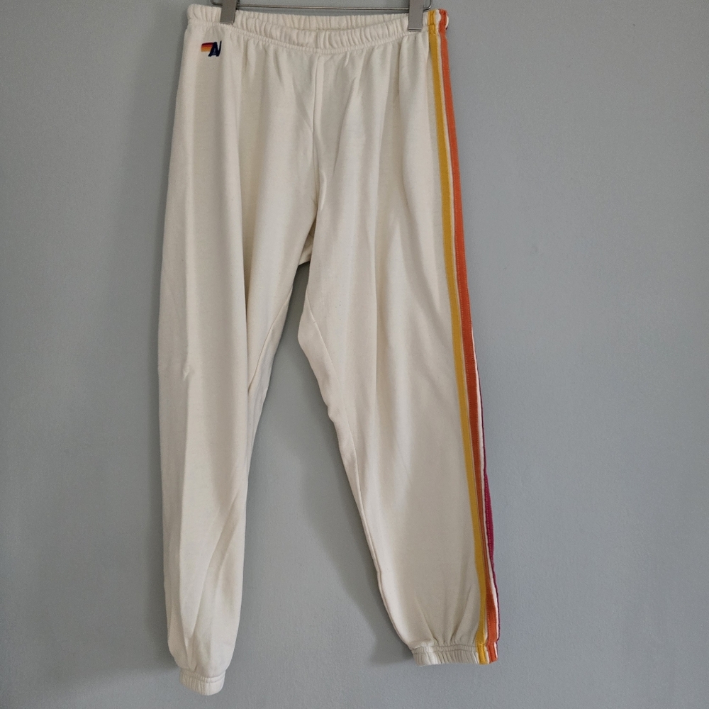 Aviator Nation OffWhite Joggers, 5Stripe, XL